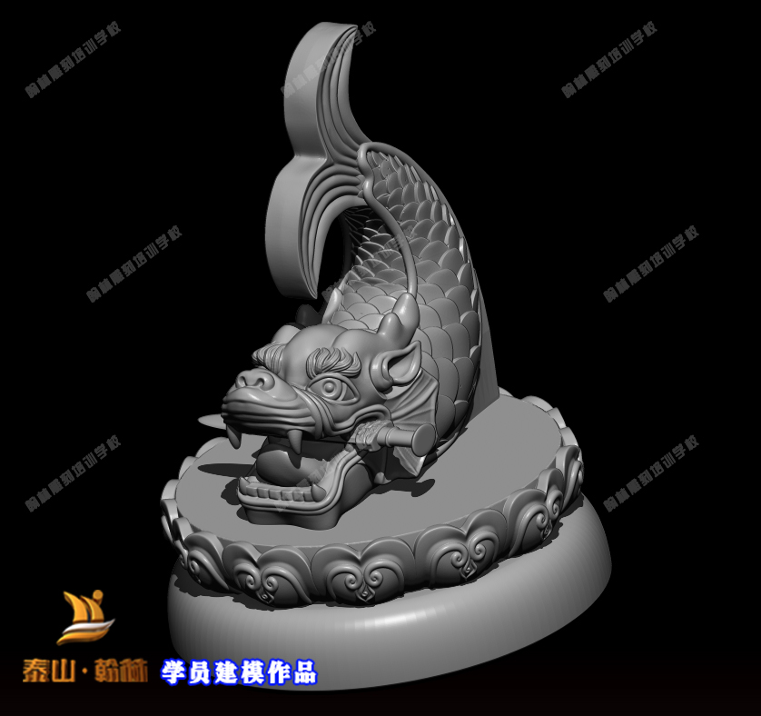 龙鱼圆雕设计作品展示