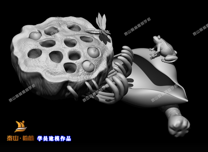 莲蓬圆雕设计作品展示