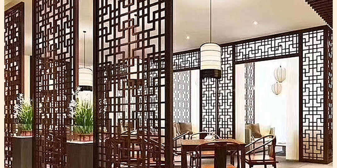 家装仿古镂空门窗、隔断